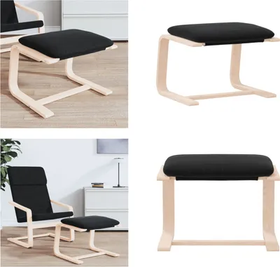 Obrázek produktu pro vidaXL Podnožka černá 51x41x40 cm Látka - Podnožka - Stolička - Podnožka na nohy