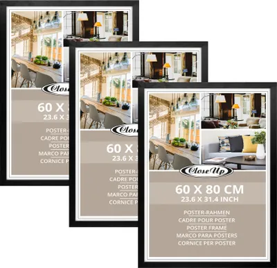 Produktbild von Posterrahmen 60 x 80 cm Holzdekor, schwarz, 3-er Set