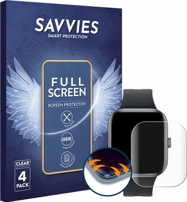 Produktbild von 4x Savvies Fullscreen Schutzfolie für Xiaomi Redmi Watch 5 Displayschutz Folie Fullcover Klar Transparent