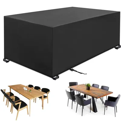 Obrázok produktu pre Ochranný obal na záhradný nábytok – vodotesný, materiál 600D Oxford – čierna farba – rozmery 150x150x75 cm