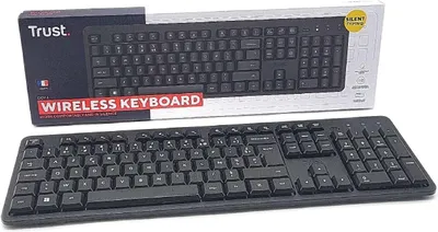 Produktbild von Trust Ody II, Volle Größe (100%), Kabellos, RF Wireless, Membran Key Switch, AZERTY, Schwarz