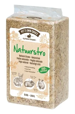 Productafbeelding van Pet's Own Choice Natuurstro 5 kg voor konijnen, cavia’s en knaagdieren