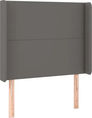Produktbild von Kopfteil mit Ohren Grau 93x16x118/128 cm Kunstleder