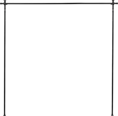 Immagine prodotto di Supporto per divisorio a tenda - Regolabile in altezza 122–305 cm - Larghezza 77–177 cm - Divisorio per balcone, terrazza, bagno, WC - Nero