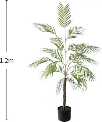 Immagine prodotto di Palma artificiale, design realistico, facile da montare, 120 cm verde
