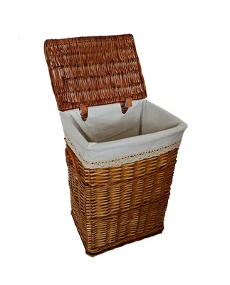 Productafbeelding van Wasmand, wasbak, waskist. Beige, rechthoekig, 30 liter. Bekleding, deksel