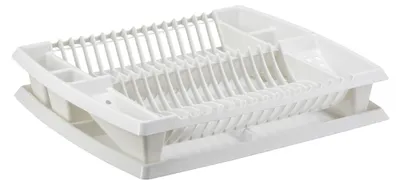 Produktbild von plast team Geschirrablaufkorb mit Tablett weiß