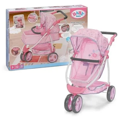 Obrázek produktu pro BABY born Deluxe Pram Flowers, Kočárek pro panenky, 3 rok/roky