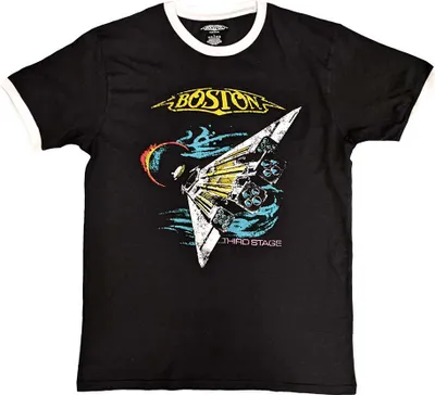 Produktbild von Boston - "US Tour ´87" T-Shirt Ringer-Stil für Herren/Damen Uni RO11061 (M) (Schwarz/Weiß)