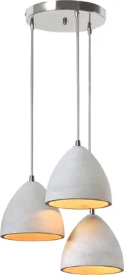 Produktbild von SalesFever Hängelampe rund | 3-flammig | Lampenschirm Beton | Aufhängung Metall | B 38 x T 38 x H 120 cm | grau