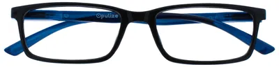 Produktbild von OPULIZE SEE Blaulichtfilter Lesebrille für Damen Herren, Blendfreie UV400-Schutz Federscharnier Anti-Müdigkeit, Rechteckiger Rahmen, Computerbrillen Gaming, Schwarz +1,50
