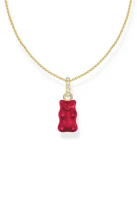 Zdjęcie produktu dla Thomas Sabo KE2209-414-10-L45V Naszyjnik damski ze złotą zawieszką niedźwiedzia czerwony
