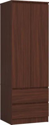 Produktbild von Kleiderschrank mit 2 Turen und 2 Schubladen (B:60cm / H:180cm / T:51cm) in Wenge