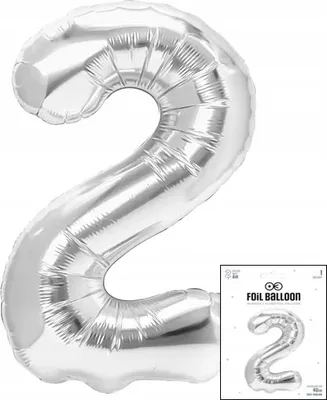 Immagine prodotto di palloncino in foil numero 2 argento per festa di compleanno 40cm