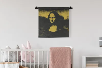 Produktbild von MuchoWow® Wandteppich Wandbehang Mona Lisa - Leonardo da Vinci - Kunst 60x60 cm Tapisserie Dekoration Wandtuch - Dekorationen - Wand Decke