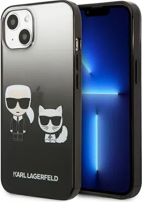 Produktbild von Karl Lagerfeld Klhcp13Stgkck Iphone 13 Mini 5,4 Hardcase Czarny/Schwarzer Farbverlauf Ikonik Karl & Choupette