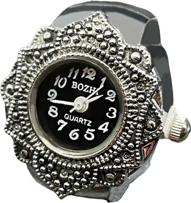 Produktbild von Paar-Ring mit eingelegtem Strass-Valentinstag-Geschenk, Legierung, modische Quarzuhr, Liebhaber-Ring, Schmuck-Accessoire-Schwarz