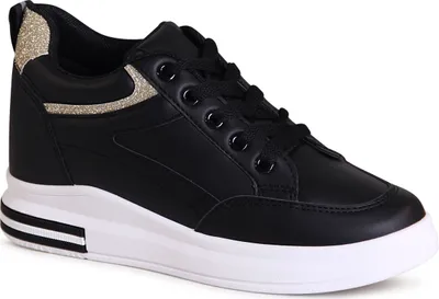 Produktbild von topschuhe24 2688 Damen Keil Sneaker Plateau Halbschuhe , Farbe:Schwarz, Größe:40 EU