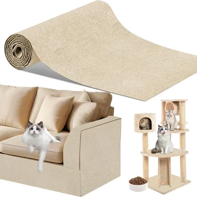 Image de Omgoods - Lot de 2 tapis adhésifs anti-griffes pour chats - 200 x 40 cm