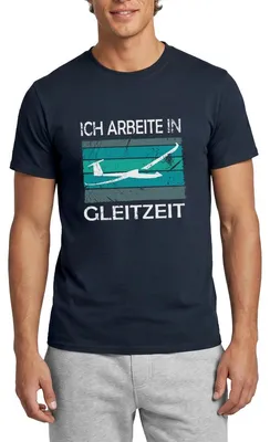 Produktbild von Spreadshirt Segelflugzeug Ich Arbeite In Gleitzeit Lustig Männer T-Shirt, M, Navy
