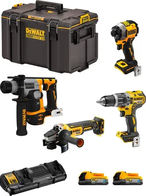 Image de Kit DeWALT DWK404PS (DCH172 + DCF850 + DCD796 + DCG405 + 2 x 1.7 Ah + DCB132 + DS400)