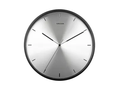 Zdjęcie produktu dla Zegar ścienny Karlsson - Finesse - Tarcza niklowa - Czarna obudowa