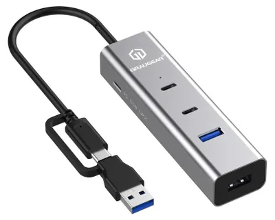 Image de GRAUGEAR 4 Port USB HUB + PD 2xC+2xA USB+USB-C PD Supports