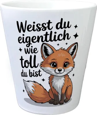 Produktbild von Fuchs Blumentopf mit Spruch Weißt du eigentlich wie toll du bist