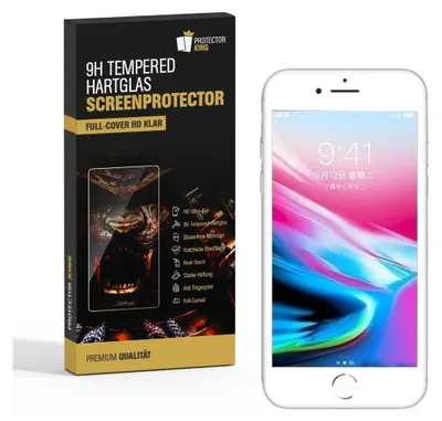 Produktbild von 1x 9H Hartglas für iPhone 6S Plus FULL COVER Panzerfolie Displayschutzfolie WS