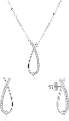 Immagine prodotto di Set di gioielli con zirconi AGSET186R (collana, orecchini)