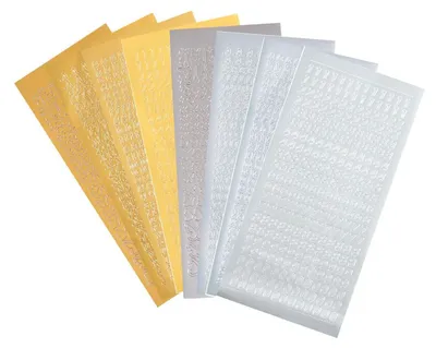 Produktbild von Wachsbuchstaben für Kerzen, Bastelset Kommunion & Taufe, Aufkleber Buchstaben Zahlen, Gold & Silber, 8 Blatt