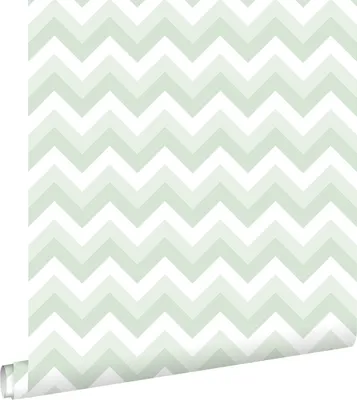 Immagine prodotto di ESTAhome carta da parati zigzag chevrons verde menta e bianco 53 cm x 10.05 m
