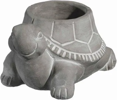 Produktbild von Pflanzgefäß aus Zement mit Abflussloch für Innen und Außen - Schildkröte - Klein - 15 cm