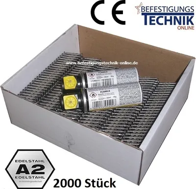 Image de 20° Clous adhésifs 2,8x32mm anneau inox gaz pour cloueur adhésif Paslode IM200 A