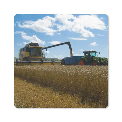 Produktbild von MuchoWow® Mauspad Mousepad Traktor - Bauernhof - Landleben - Ernte - Getreide 20x20 cm - Mousepads - Maus Mat - Pad - Mausunterlage - Desk Mat - Bureauartikeln