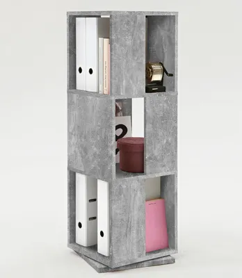 Produktbild von Drehregal Dekoregal Ablageregal Aktenregal Ordnerregal Holzregal Regal "Jork" Beton LA