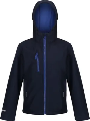 Produktbild von Regatta - "Ablaze" Softshelljacke mit Kapuze für Kinder FK2529 (140) (Marineblau/Königsblau)