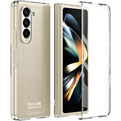 Immagine prodotto di Custodia per Samsung Galaxy Z Fold 5 Copertura PC rigida opaca ultrasottile con protezione dello schermo Trasparente