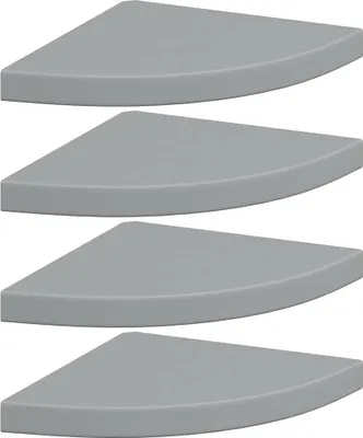 Zdjęcie produktu dla Narożne Półki Ścienne, 4 Szt., Szare, 35X35X3,8 Cm, Mdf Lumarko!