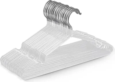 Produktbild von Platzsparende metallene Kleiderbügel - 20x schwere gummibeschichtete Bügel für Kleiderschränke und Garderoben (weiß)