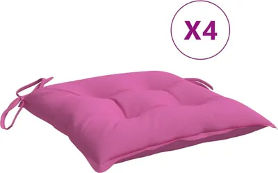 Produktbild von vidaXL Stuhlkissen 4 Stk. Rosa 50x50x7 cm Oxford-Gewebe
