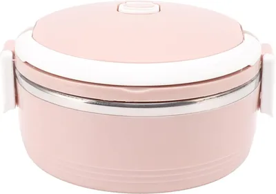Produktbild von Lunchbehälter für Erwachsene, Thermo-Lunchbox aus Edelstahl, einlagig, tragbar, isoliert, Bento-Box mit Sicherheitsschnalle（Rosa）