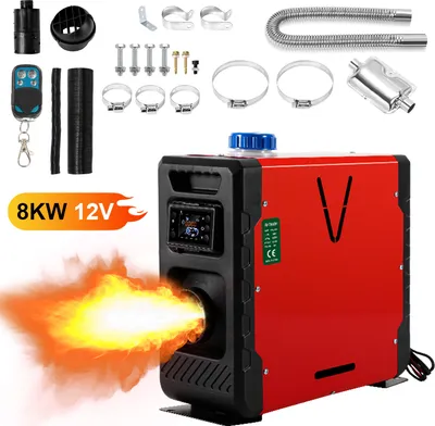 Immagine prodotto di Izrielar 8KW Diesel Parking Heater All-in-One 5L, Auto Start/Stop, bluetooth/Remote Control/LCD, 12V/24V, Red