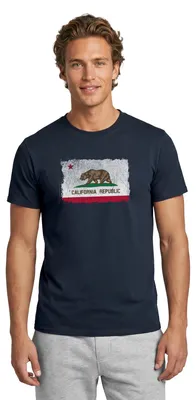 Produktbild von Spreadshirt California Republic Vintage Flagge Bear Flag Männer T-Shirt, S, Navy