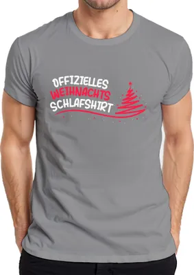 Produktbild von Offizielles Weihnachts-Schlafshirt Christbaum - Weihnachten Xmas Christmas Herren T-Shirt, Grau, L