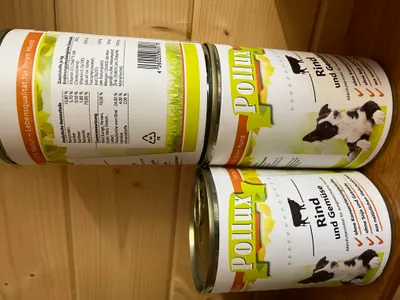 Produktbild von Pollux Nassfutter Rind & Gemüse für Hunde 400g Dose