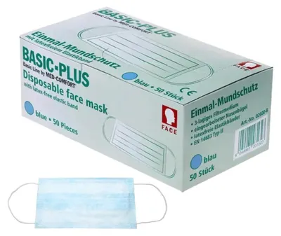 Produktbild von Basic-Plus - OP-Maske Typ II - blau - 50 Stk.