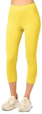 Produktbild von Merry Style Damen 3/4 Leggings aus Baumwolle MS10-199 (Gelb, L)