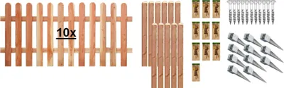 Produktbild von Zaun / Vorgartenzaun gefertigt aus Lärche / Anholt-Serie 8, (Set), 10 Elemente, LxH: 1899x80 cm