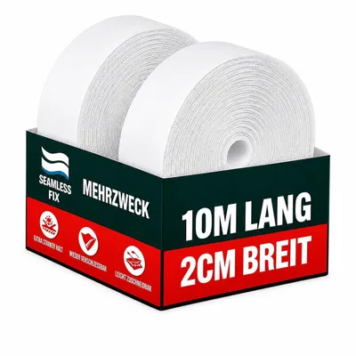 Produktbild von Klettband selbstklebend extra stark - 10 Meter lang, 2cm breit - für Fliegengitter, Klett-Hakenband, Flauschband, Klettverschluss Band, Weiß